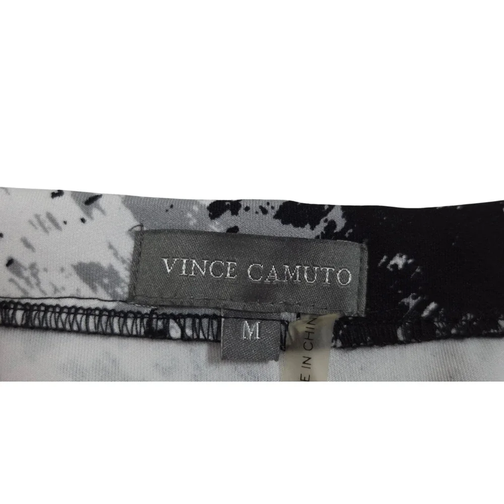 Vince Camuto Womens Abstract Print Pencil Skirt Black White Grey Size M Stretch